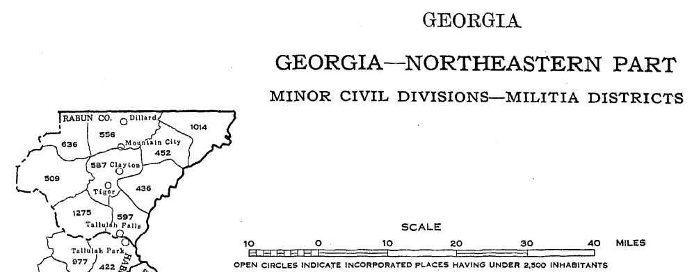 Georgia Militia Districts - Rabun County - 1840